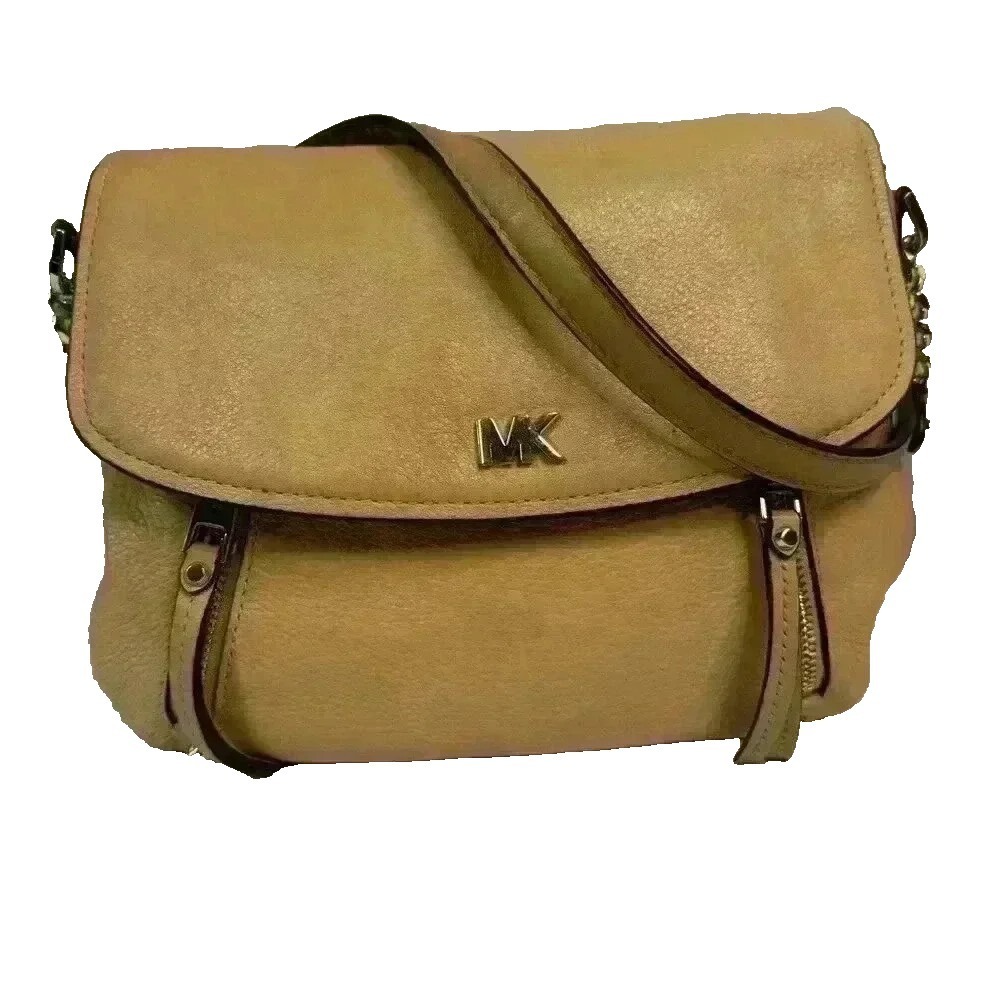 Vintage Michael Kors Evie Butternut Pebble Leather Shoulder Bag Purse Boho Indie